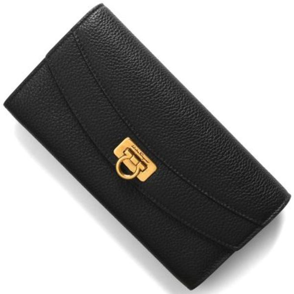 SALVATORE FERRAGAMO 長財布 ブラック レディース 220023