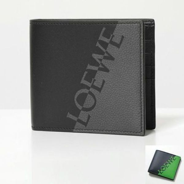 LOEWE 二つ折り財布 C314302X01 切替 ロゴ スモール ミニ財布