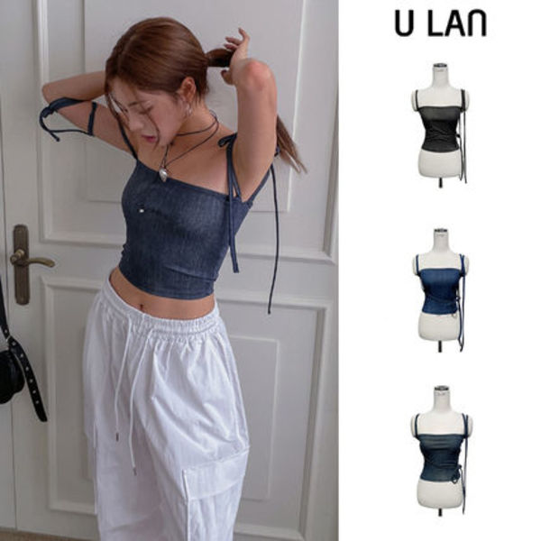【U LAN】Layer Spandex Denim Top