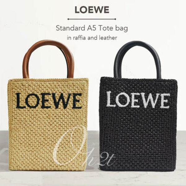 直営店買付 LOEWE スタンダード A5 トートバッグ(ラフィア)