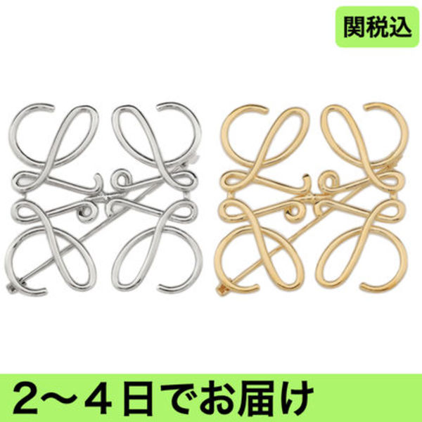 LOEWE ANAGRAM BROOCH アナグラム ブローチ メタル パラジウム