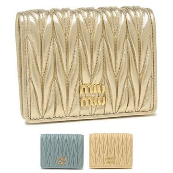 ミュウミュウ 二つ折り財布 MIU MIU 5MV204 AFPP MATELASSE