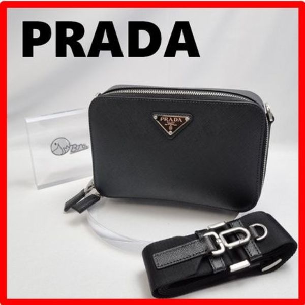 ☆【PRADA】☆サフィアーノレザークロスボディバッ.グ☆正規品☆