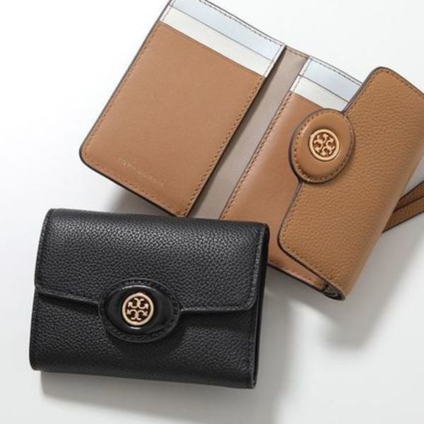 TORY BURCH 三つ折り財布 Robinson Pebbled Small 165002