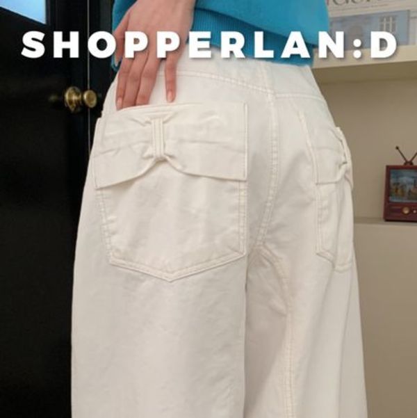 Back Pocket Ribbon Balloon Cotton Pants (2color)