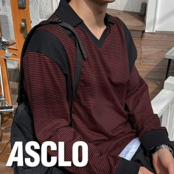 2 Low Thin Border V Collar T (3color)