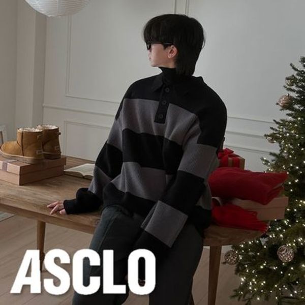 ASCLO Luka Border Collar Knit (2color)