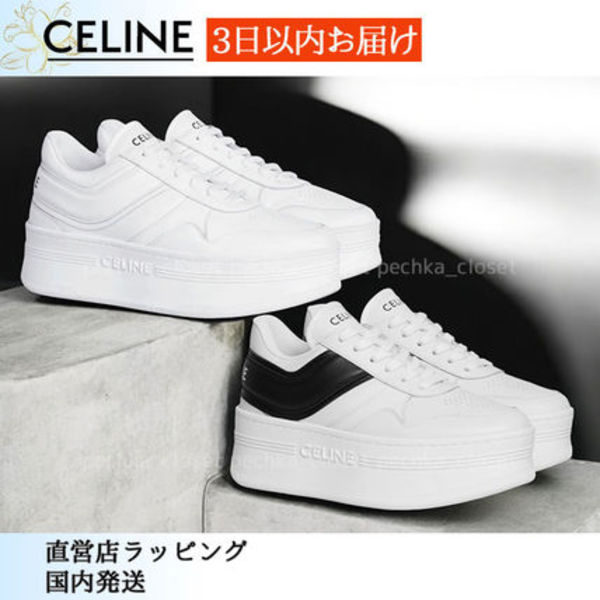 スピード配送◆送込【CELINE】ブロック*ウェッジ*スニーカー