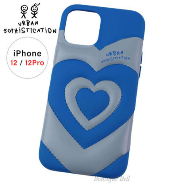 国内即発!Urban Sophistication iPhone12/12Proケース 青ハート