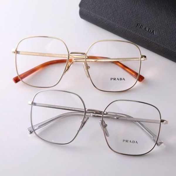 PRADA メガネ VPR A59 ポリゴン型 メタルフレーム