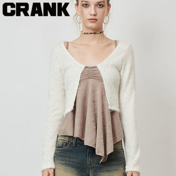 ★CRANK★ECO FUR PENDANT CARDIGAN_IVORY★正規品/韓国直送料込