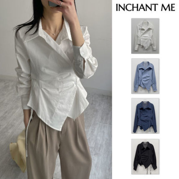 【INCHANT ME】Loke Wrap Shirring Shirt