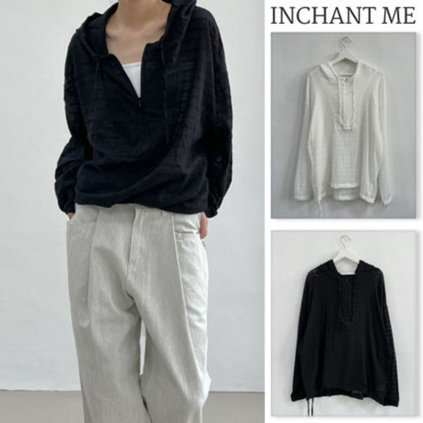 【INCHANT ME】See-through Anorak Hooded Shirt