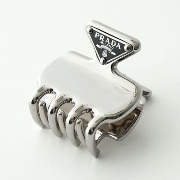 PRADA ヘアクリップ 1IF087 2BA6 メタル 三角ロゴ