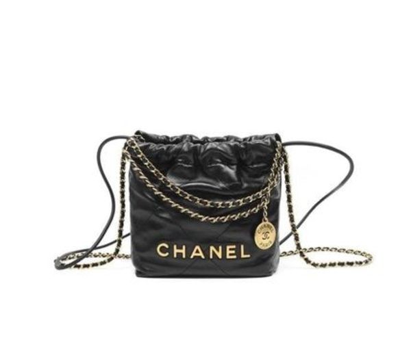 【CHANEL】シャネル22ミニ/ブラック/クランブルカーフスキン