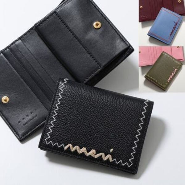 MARNI 二つ折り財布 PFMOQ14Q11 P6533 ロゴ刺繍