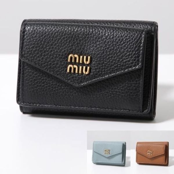 MIUMIU 三つ折り財布 5MH021 ADT7 ヴィッテロダイノレザー