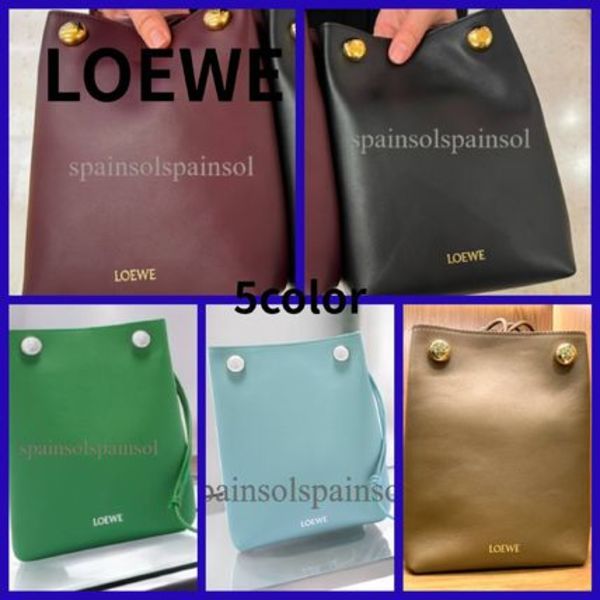 お洒落♪【LOEWE】ぺブル ポーチ(スムースカーフ)5色展開