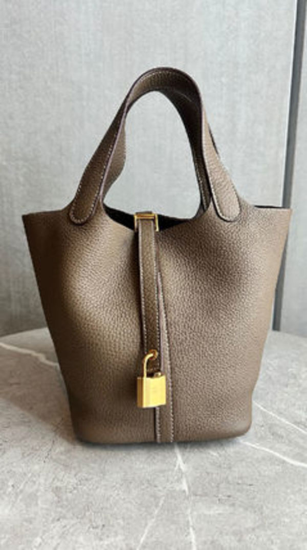 【HERMES】ピコタンロックPM/エトゥープ/ゴールド金具