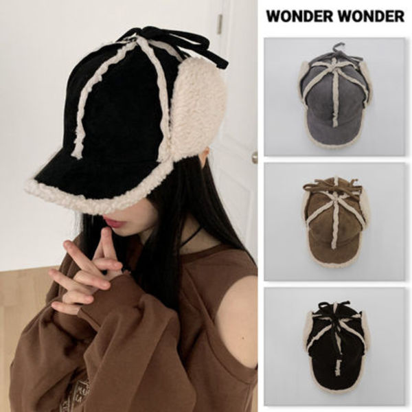 【WONDER WONDER】Twopie Mustang Suede Earmuff Banding Hat