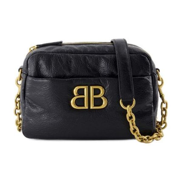 Monaco Camera Xs Crossbody - Balenciaga - Leather - Black