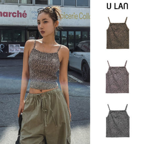 【U LAN】Move Leopard Crop Sleeveless
