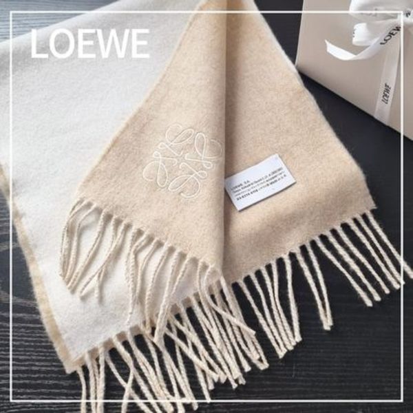 【LOEWE】Bicolour scarf in wool and cashmere