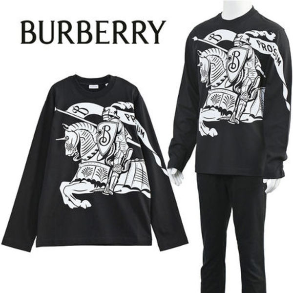 BURBERRY EKD コットントップ 長袖Tシャツ 8095157 BLACK