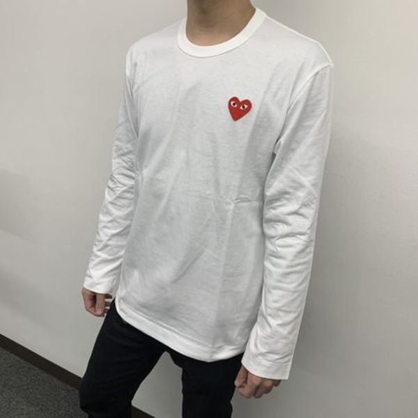 COMME des GARCONS PLAY AZ-T118 MEN RED HEART T-Shirt ロンT