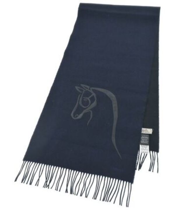HERMES エルメス マフラー 紺 - 4103525G0098