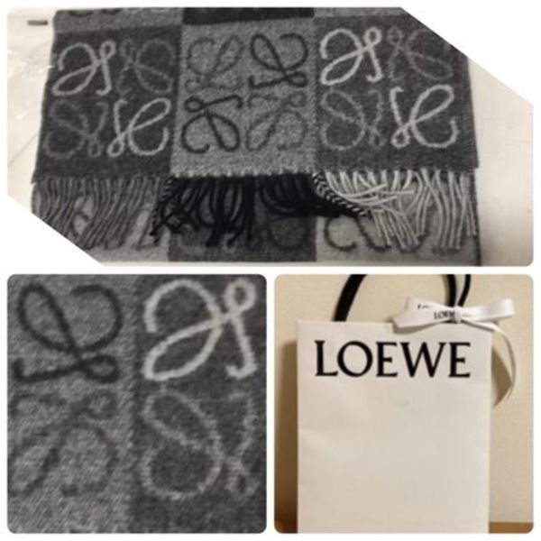 あったかい★LOEWE★アナグラム ツートーンチェックスカーフ