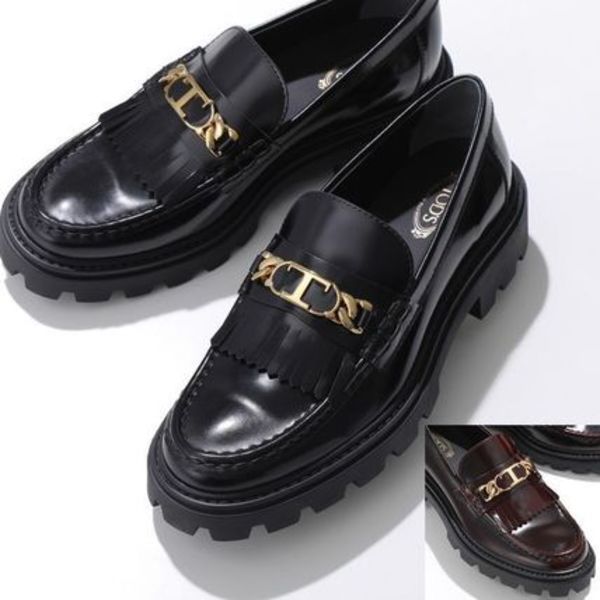 TODS ローファー XXW08J0GF80SHA Tチェーン フリンジ