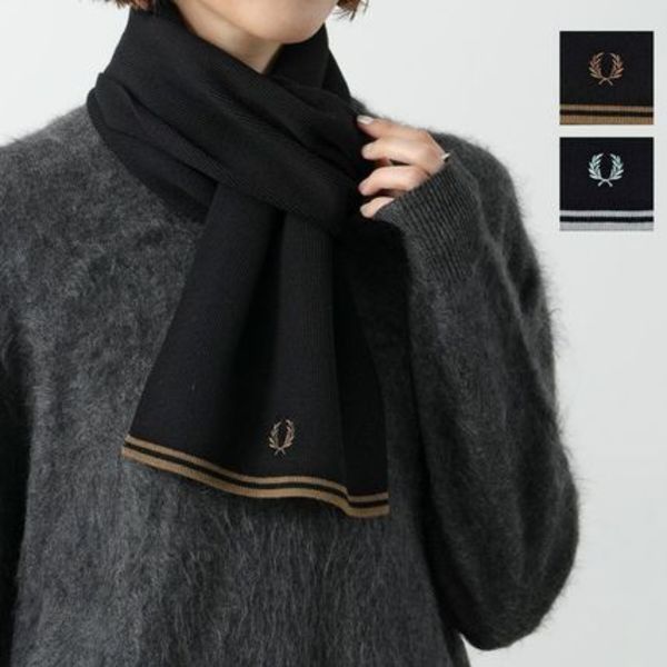 FRED PERRY マフラー Twin Tipped Merino Wool Scarf C9152
