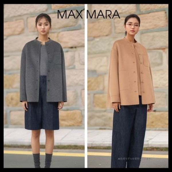 【S MAX MARA】直営/正規店 ウール ダブルドレープ ジャケット