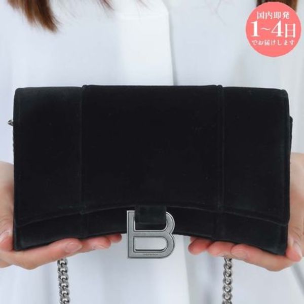 BALENCIAGA 656050 2AAPT 1000 HOURGLASS ショルダーウォレット