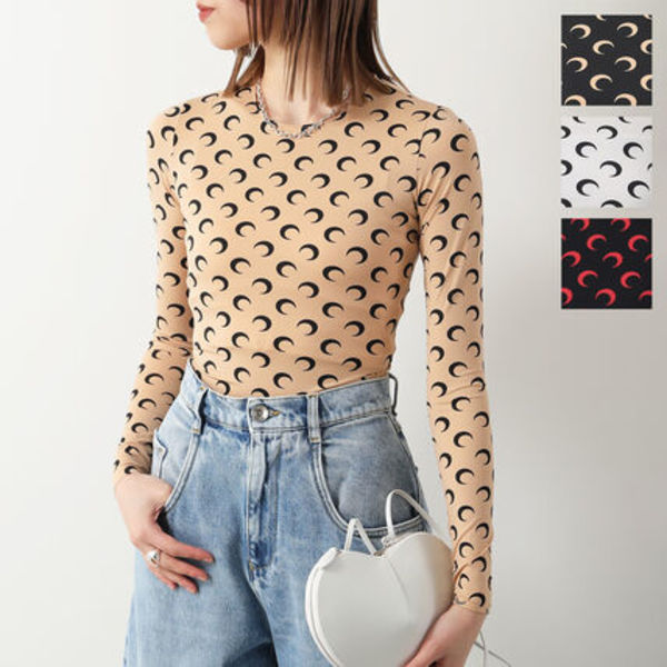 Marine Serre ロンT Moon Printed Second Skin Crewneck Top