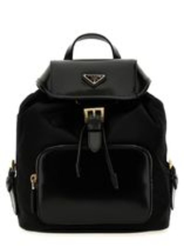 最安値挑戦中★PRADA★RE-NYLON レザー バックパック★ブラック