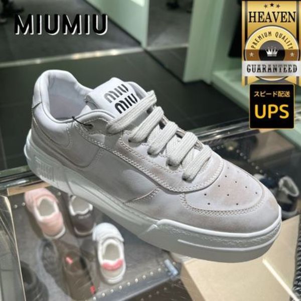 6万取引突破★UPS速達便【MIUMIU】5E892D 3G63_レザースニーカー