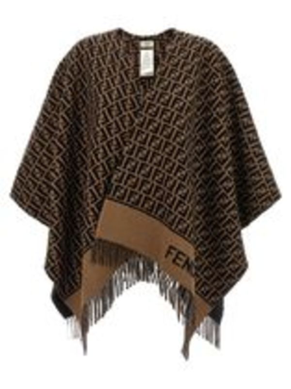 25新作 FENDI ポンチョ ウール カシミア ウィメンズ FFロゴ