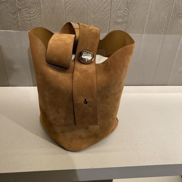 LOEWE☆ペブルバケットバッグラージスエードカーフタバコ