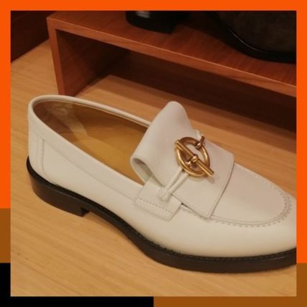 HERMES 上品 ローファー モカシン 本革 グレナンバックル Impact
