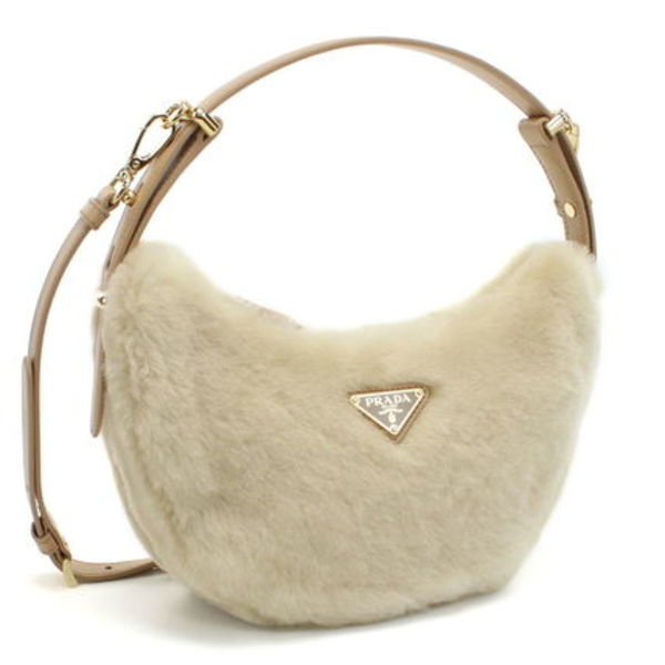 【国内即発】PRADA シアリングxレザー ショルダーバッグ 1BC194