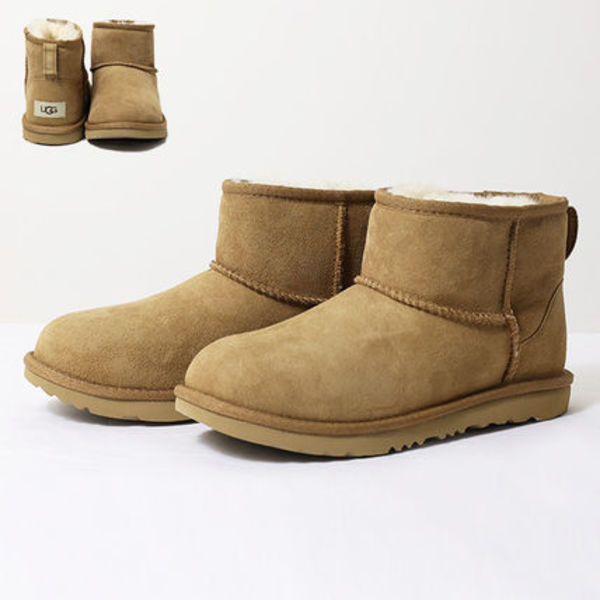 UGG アグ ムートンブーツ ショートブーツ キッズ 大人もOK ロゴ