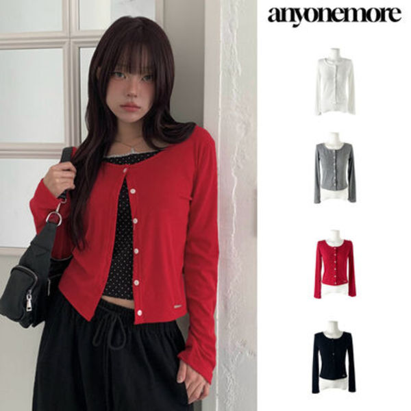 【Anyone more】Mela Round Rib Daily Cardigan