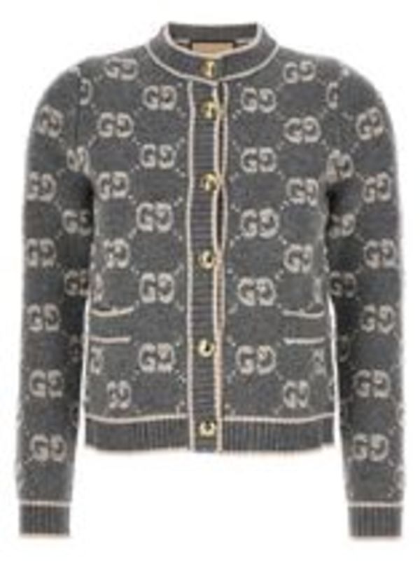 23新作 グッチ GGウール ブークレ ジャカード カーディガン