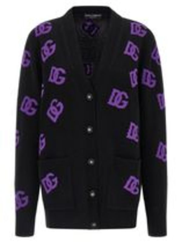 25AW ドルチェ&ガッバーナ ウール カーディガン ロゴ Vネック