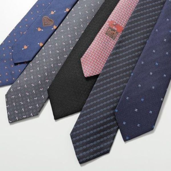 HERMES ネクタイ TIE 7cm フランス製 シルク