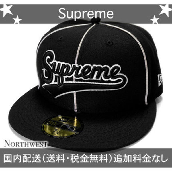 【Supreme】Piping Script Logo New Era ブラック【se1379r】