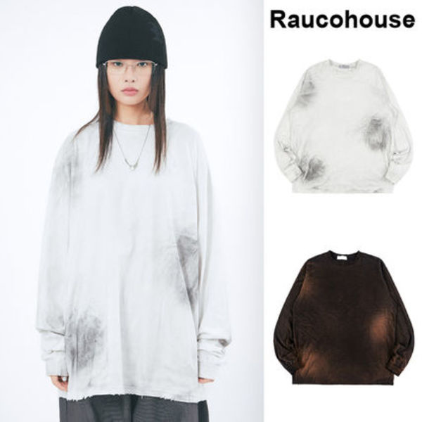 【Raucohouse】Faded washed vintage crack long sleeve