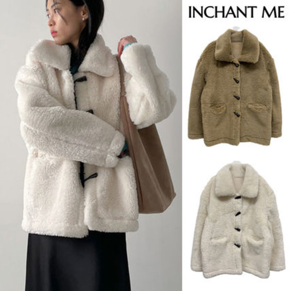 【INCHANT ME】Toggle Duffel Half Fur Coat